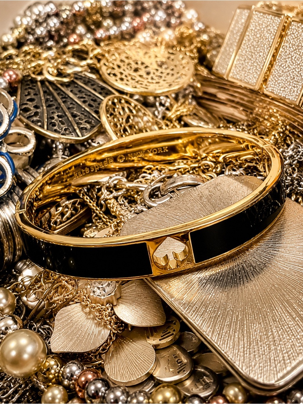 2 LB Gold & Silver Jewelry Lot Wearable Signed Unsigned Fab Variety